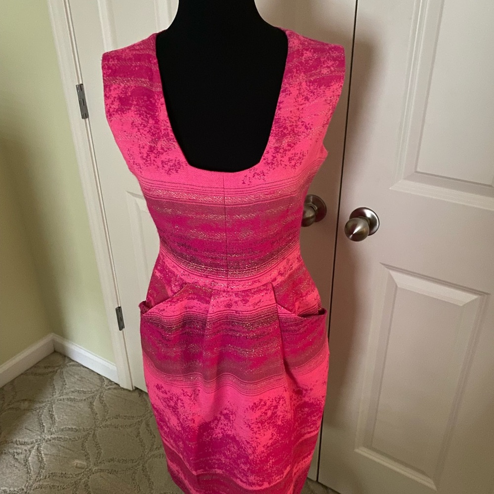 Lela Rose pink midi dress size 4